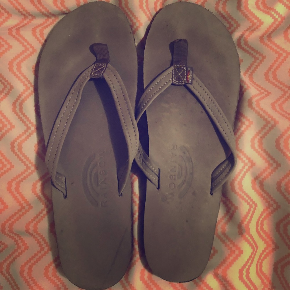 Grey Rainbow flip flops size 9